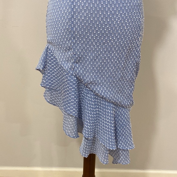 Revolve Song of Style Luca Blue Tiered Ruffle One Sleeve Midi Asymmetrical Dress - Picture 6 of 9